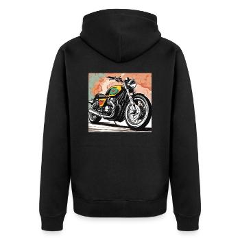 Classic Bike - Unisex Premium Organic Zip Hoodie - black - Back - Nico (187cm)