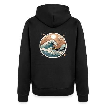 Styling the Wave - Unisex Premium Organic Zip Hoodie - black - Back - Nico (187cm)