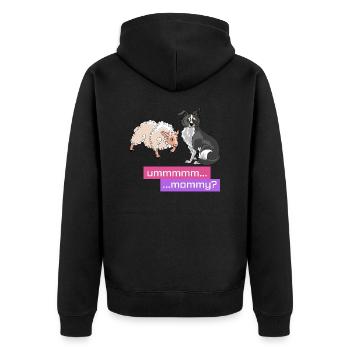Sheep herd mom - Unisex Premium Organic Zip Hoodie - black - Back - Nico (187cm)