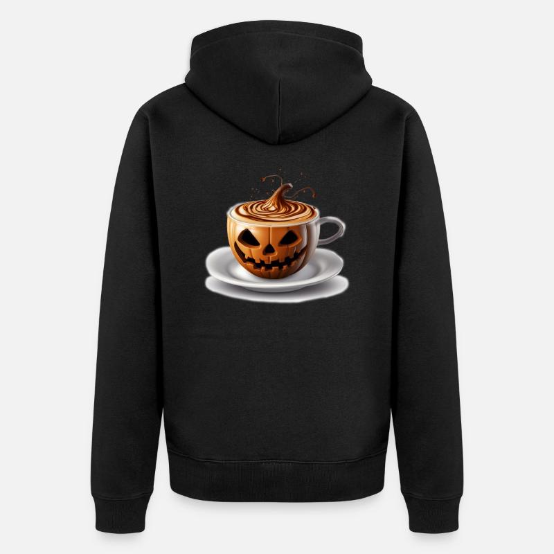 Halloween Kaffeetasse Süßes oder Saures - Unisex Premium Bio Zip Hoodie - Schwarz