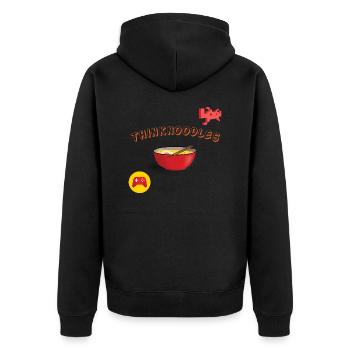 Thinknoodles, funnuy design - Unisex Premium Organic Zip Hoodie - black - Back - Nico (187cm)