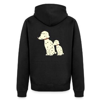 Dalmatien père et fils - Veste à capuche bio Premium Unisexe - noir - Dos - Nico (187cm)