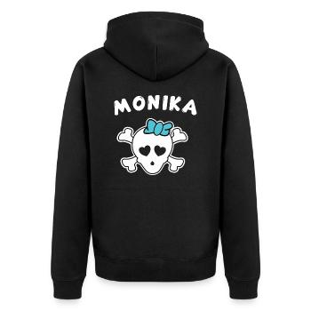 Pirate Monika Design pour les filles et les femmes - Veste à capuche bio Premium Unisexe - noir - Dos - Nico (187cm)