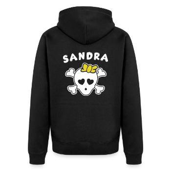 Pirate Sandra Design pour les filles et les femmes - Veste à capuche bio Premium Unisexe - noir - Dos - Nico (187cm)