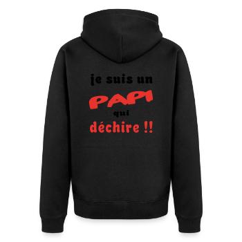 Je suis un papi... - Veste à capuche bio Premium Unisexe - noir - Dos - Nico (187cm)