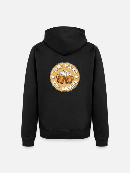 The King of Beer T-shirt - Unisex Premium Organic Zip Hoodie - black