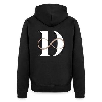Buchstabe der Unendlichkeit - Unisex Premium Bio Zip Hoodie - Schwarz - Hinten - Nico (187cm)