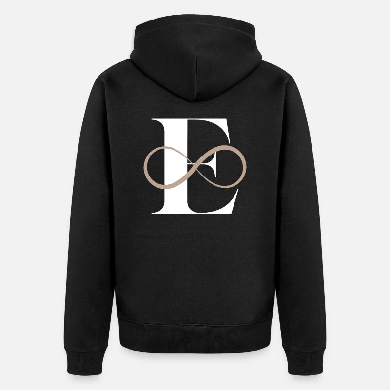 Unendlicher Buchstabe e - Unisex Premium Bio Zip Hoodie - Schwarz