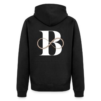 Lettre b infinie - Veste à capuche bio Premium Unisexe - noir - Dos - Nico (187cm)