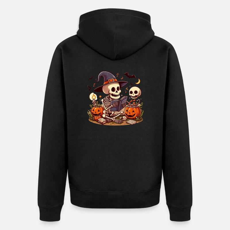 Mr Os Spooky Halloween - Veste à capuche bio Premium Unisexe - noir