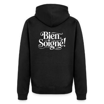 Bien Soigné - Veste à capuche bio Premium Unisexe - noir - Dos - Nico (187cm)