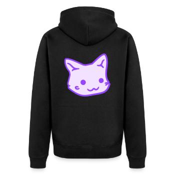 Pretty Cat Looking Happy Cheerful Smiling - Unisex Premium Organic Zip Hoodie - black - Back - Nico (187cm)