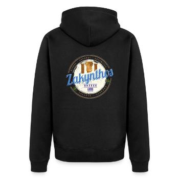 Zakynthos Insel in Griechenland Vintage Souvenir - Unisex Premium Bio Zip Hoodie - Schwarz - Hinten - Nico (187cm)