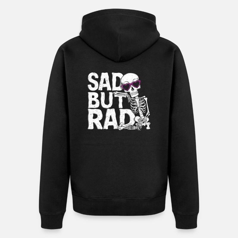 Melancholie mit Stil - Unisex Premium Bio Zip Hoodie - Schwarz