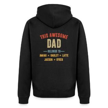 This Awesome Dad belong to Amian Hadley Latte - Unisex Premium Organic Zip Hoodie - black - Back - Nico (187cm)