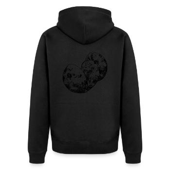 The moon is a fruit - Unisex Premium Organic Zip Hoodie - black - Back - Nico (187cm)