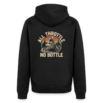 Motocross – Nur Vollgas zählt - Unisex Premium Bio Zip Hoodie - Schwarz - Hinten - Nico (187cm)