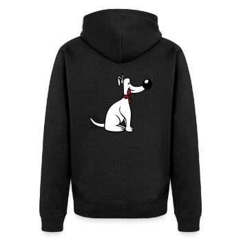 Chien Gros Nez Remuant Mignon Heureux - Veste à capuche bio Premium Unisexe - noir - Dos - Nico (187cm)