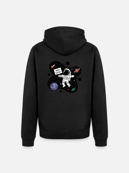 Hallo Erde! - Unisex Premium Bio Zip Hoodie - Schwarz
