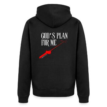 God’s Plan for Me – Jeremiah 29:11 - Unisex Premium Organic Zip Hoodie - black - Back - Nico (187cm)