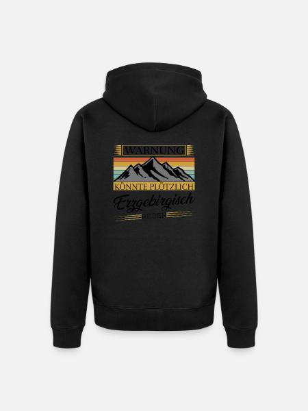 Erzgebirge warnung - Unisex Premium Bio Zip Hoodie - Schwarz