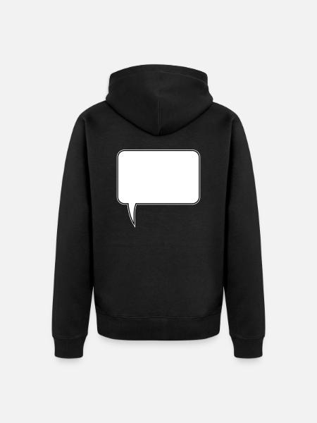 Speech bubble rectangle design - Unisex Premium Organic Zip Hoodie - black