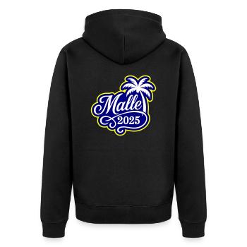 Malle 2025 Palm Tree - Unisex Premium Organic Zip Hoodie - black - Back - Nico (187cm)