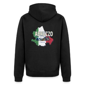 Abruzzes Italie Région Rétro Vintage Souvenir - Veste à capuche bio Premium Unisexe - noir - Dos - Nico (187cm)