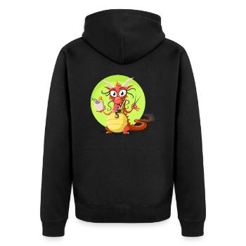 dragon - Unisex Premium Organic Zip Hoodie - black - Back - Nico (187cm)
