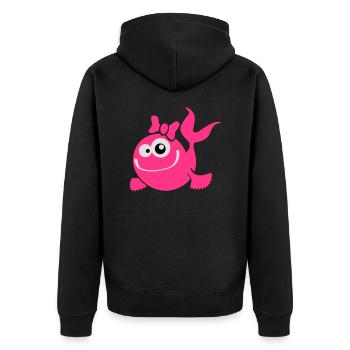 fish_girl - Unisex Premium Organic Zip Hoodie - black - Back - Nico (187cm)