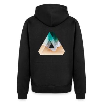 Meer Wasser See Geschenk Penrose Dreieck - Unisex Premium Bio Zip Hoodie - Schwarz - Hinten - Nico (187cm)