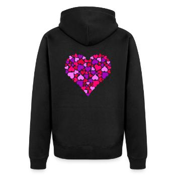 Coeur de cœur - Veste à capuche bio Premium Unisexe - noir - Dos - Nico (187cm)