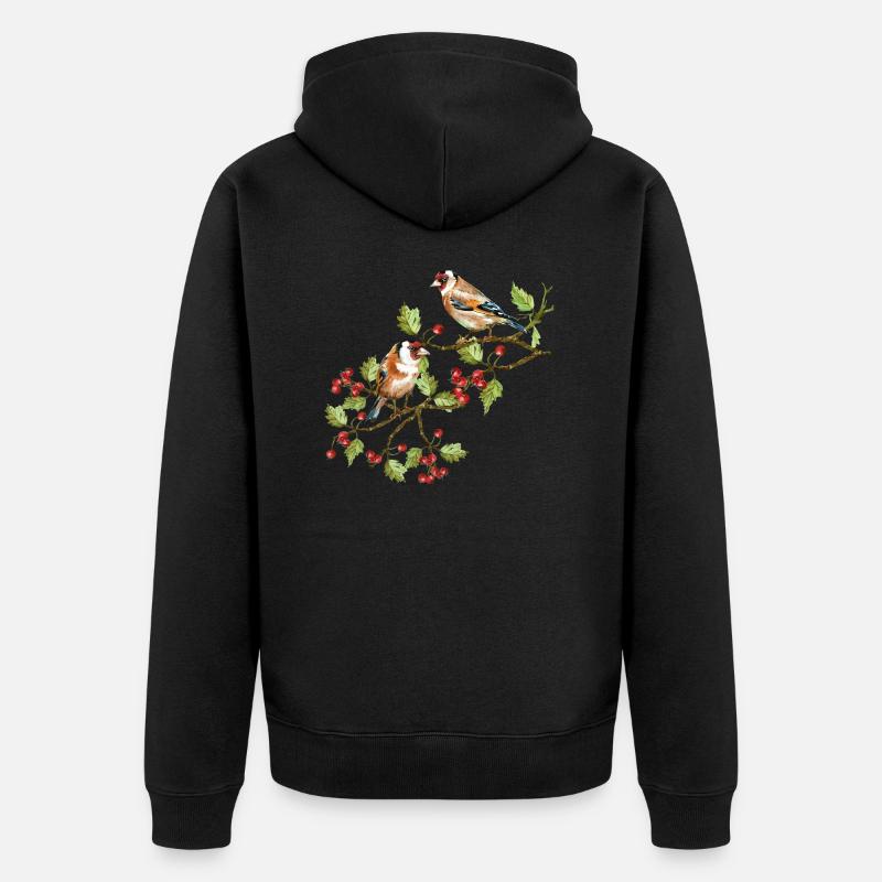 Les oiseaux - Veste à capuche bio Premium Unisexe - noir