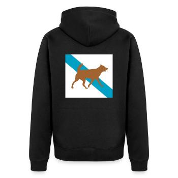Dog Hund - Unisex Premium Bio Zip Hoodie - Schwarz - Hinten - Nico (187cm)