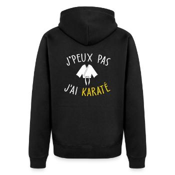 je peux pas j'ai karaté - Veste à capuche bio Premium Unisexe - noir - Dos - Nico (187cm)