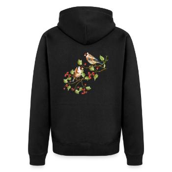 Colorful birds - Unisex Premium Organic Zip Hoodie - black - Back - Nico (187cm)