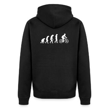 Radfahrer Fahrrad Evolution Motiv - Unisex Premium Bio Zip Hoodie - Schwarz - Hinten - Nico (187cm)