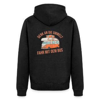 Environnement - Conduire en bus Idée cadeau Camping-car - Veste à capuche bio Premium Unisexe - noir - Dos - Nico (187cm)