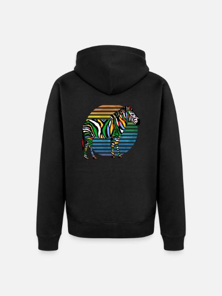 Zebra - Unisex Premium Bio Zip Hoodie - Schwarz