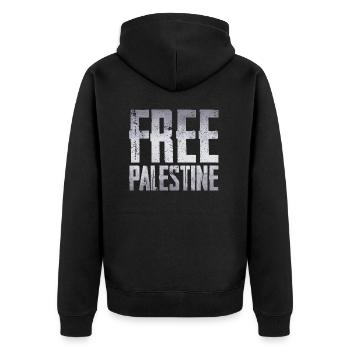 Libérer la Palestine - Veste à capuche bio Premium Unisexe - noir - Dos - Nico (187cm)
