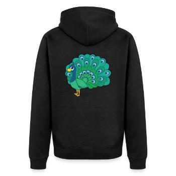 Paon - Veste à capuche bio Premium Unisexe - noir - Dos - Nico (187cm)