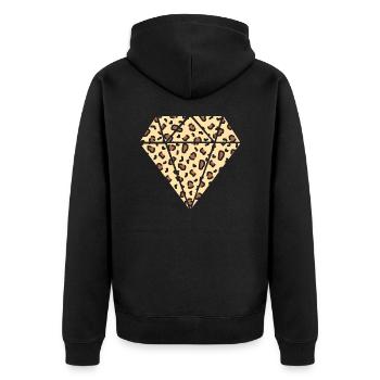 Motif léopard diamant - Veste à capuche bio Premium Unisexe - noir - Dos - Nico (187cm)
