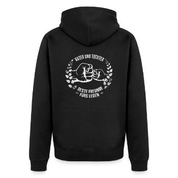 Vater und Tochter Beste Freunde fürs Leben - Unisex Premium Bio Zip Hoodie - Schwarz - Hinten - Nico (187cm)