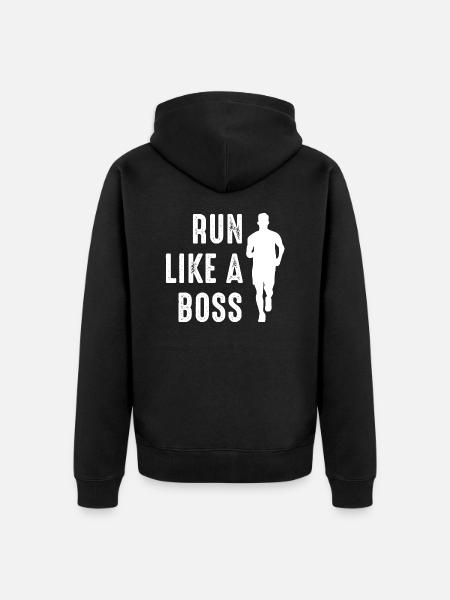 Marathon Running - Unisex Premium Organic Zip Hoodie - black