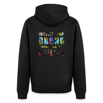 Justice for Bruno and Philips - Unisex Premium Organic Zip Hoodie - black - Back - Nico (187cm)