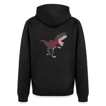 Black T-rex - Unisex Premium Organic Zip Hoodie - black - Back - Nico (187cm)