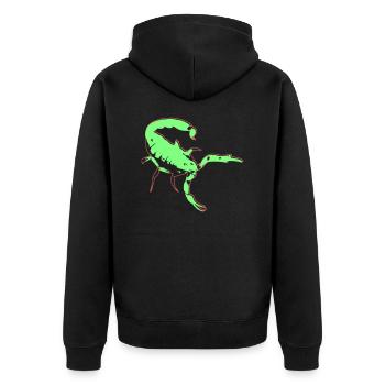 Skorpion Skorpion giftig Vector Spinnentier Tier - Unisex Premium Bio Zip Hoodie - Schwarz - Hinten - Nico (187cm)