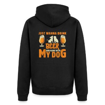 I want to drink beer and hang out with my dog - Unisex Premium Organic Zip Hoodie - black - Back - Nico (187cm)