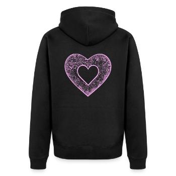 Herz Symbol Liebe süß Herzen rosa Zeichnung 12 - Unisex Premium Bio Zip Hoodie - Schwarz - Hinten - Nico (187cm)