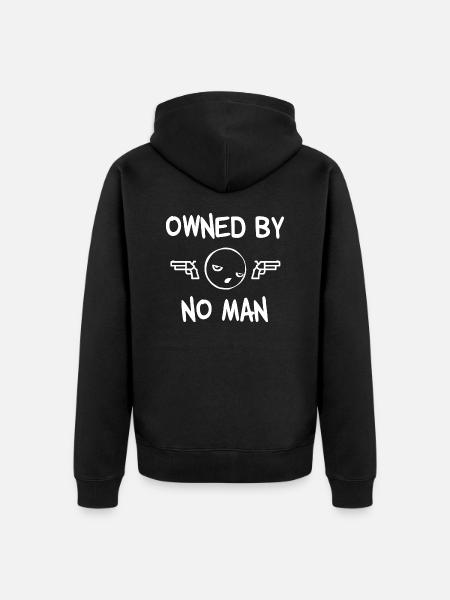 owned by no man - Unisex Premium Organic Zip Hoodie - black